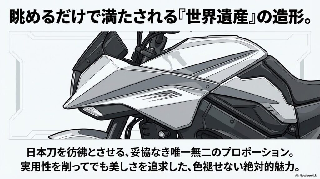 日本刀を彷彿とさせ、実用性を削ってでも美しさを追求した『世界遺産』級の造形