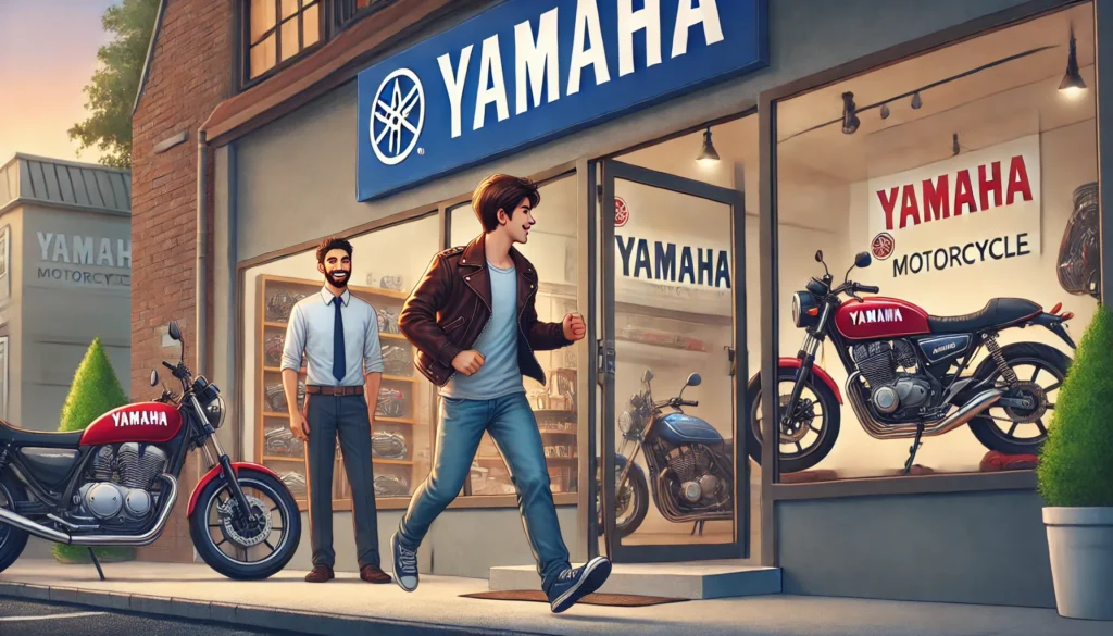 YAMAHAに試乗しにきた青年