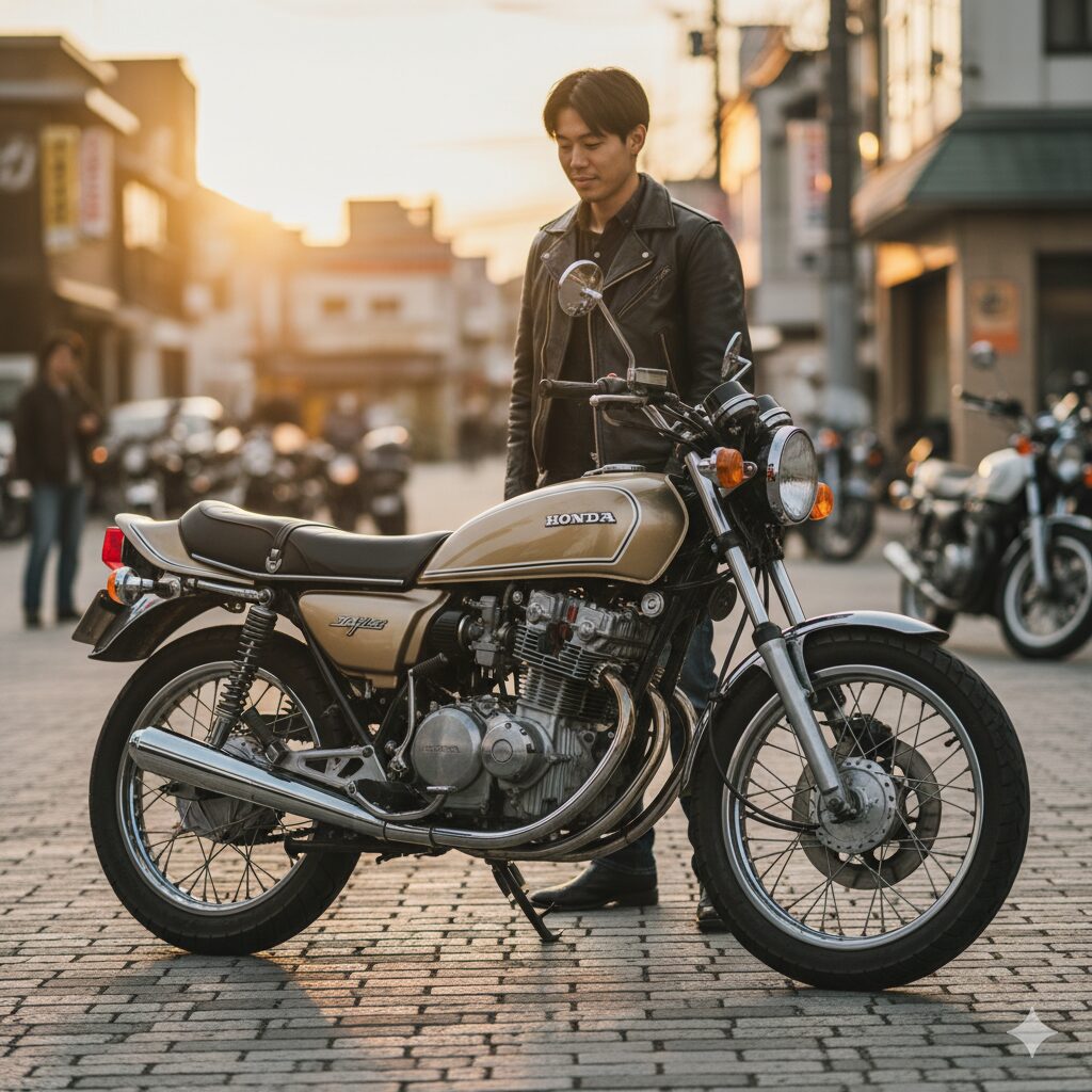 シンプルで飽きのこないネイキッドスタイルが際立つ、美しく維持されたホンダ ジェイド250の全景。