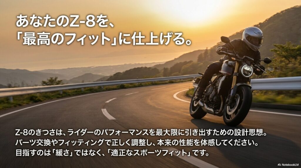 Z-8のきつさを解消し適正なスポーツフィットを実現するためのまとめメッセージ