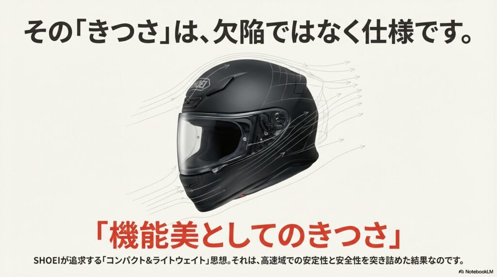 SHOEI Z-8のコンパクト＆ライトウェイト設計思想と空気抵抗を減らす流線型フォルム