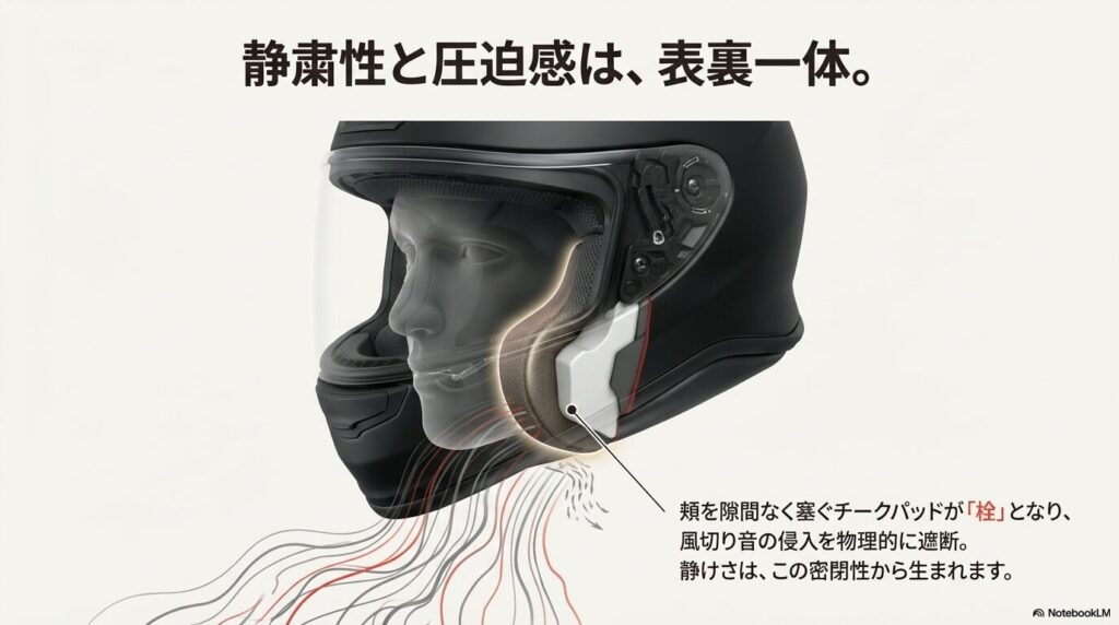 SHOEI Z-8のチークパッドはSからXXLまで全サイズ共通で厚さ35mmであることの解説図