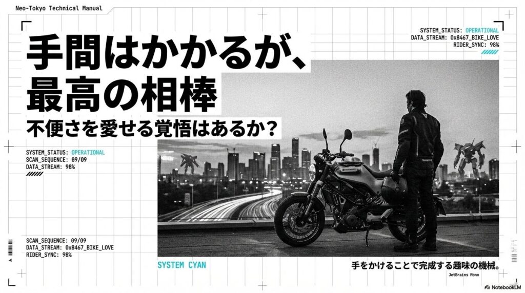 手間はかかるが手をかけることで完成する最高の相棒としてのスヴァルトピレン250