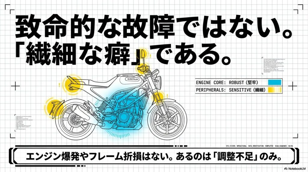 致命的な故障ではなく繊細な周辺機器の調整不足であることを示す構造分析図