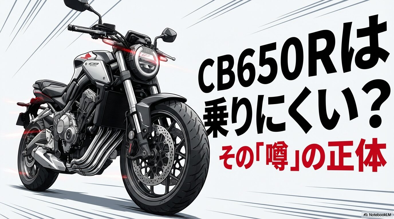 CB650Rは乗りにくいという噂の正体についての解説スライド表紙
