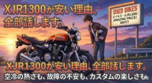 XJR1300が安い理由を解説する記事のアイキャッチ画像